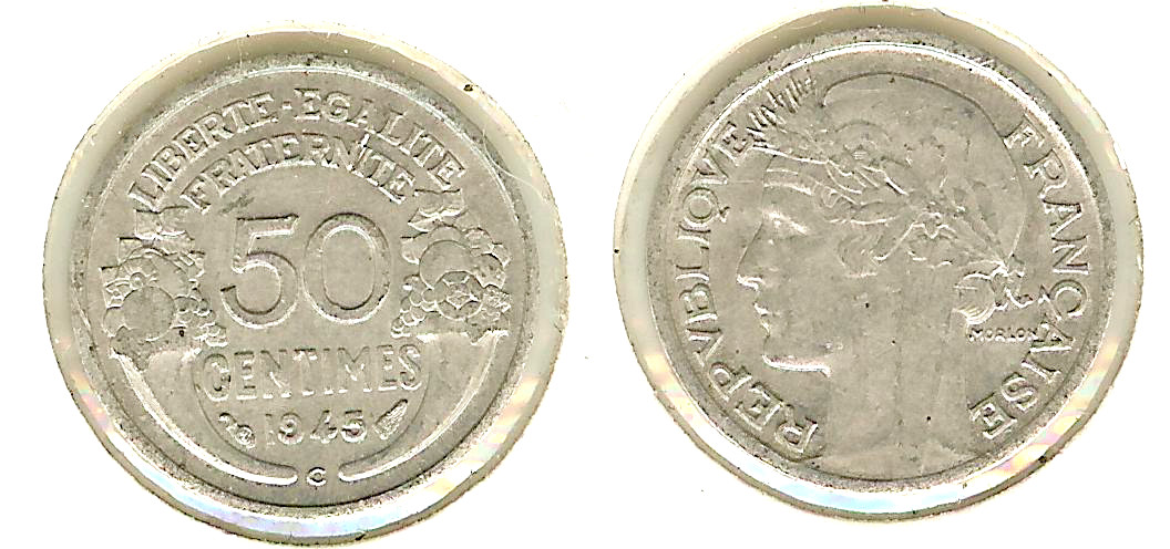 50 Centimes Morlon 1945C AU+
